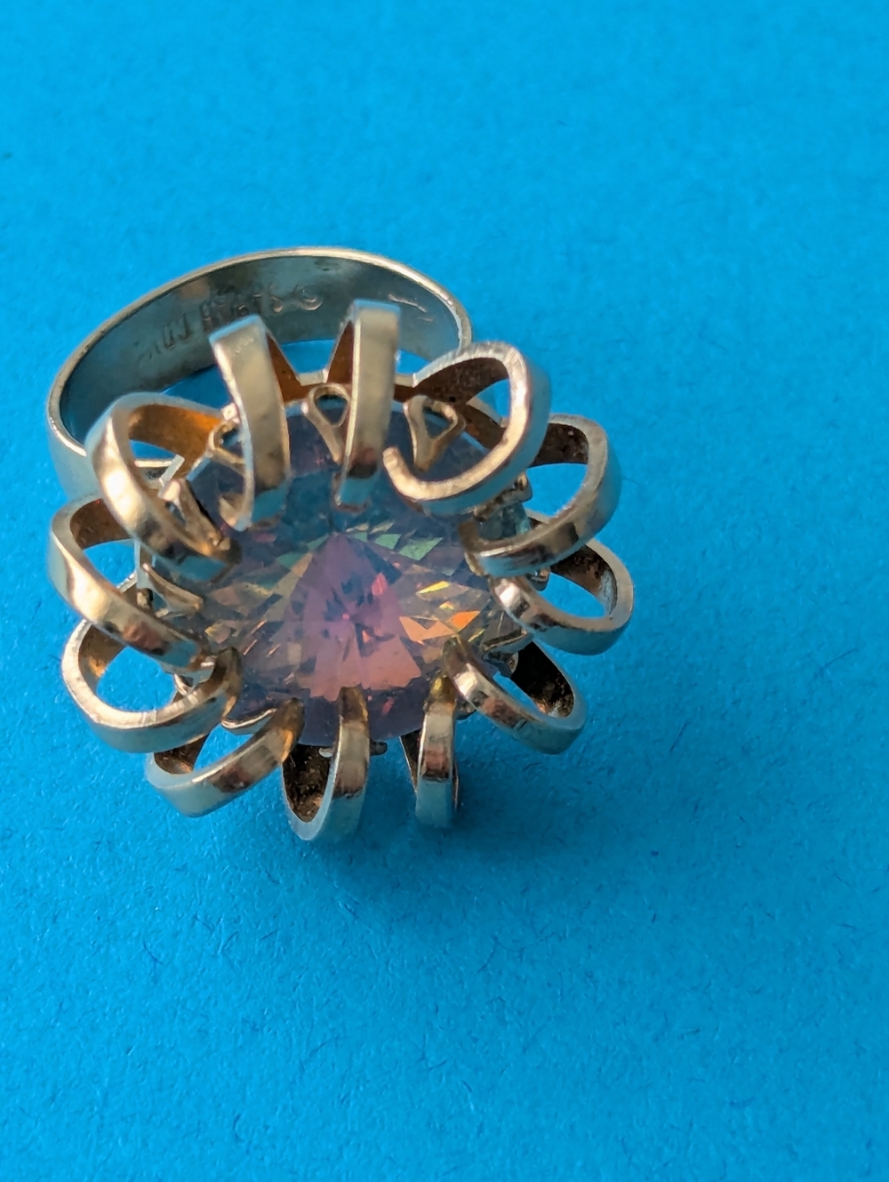 Vintage 1969 Signed Sarah Coventry "Mystic Blue" Brooch Earrings & Ring! - Picture 5 of 6
